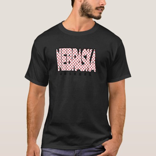 ネブラスカ・コーンハスカーズ 水玉 グレー 公式 Tシャツ (正面)
