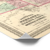 ネブラスカ、ダコタ、アイダホ、モンタナ、ワイオミング ポスター (角)