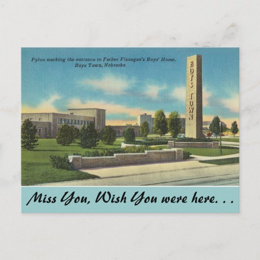 ネブラスカ、フラナガンス神父ボーイズ・タウン ポストカード (正面)