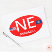 ネブラスカ*ユーロスタイルオーバルステッカー 楕円形シール (封筒)