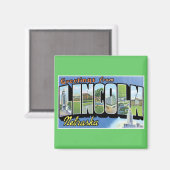 ネブラスカ、リンカーンからのご挨拶！ マグネット (正面/裏面)