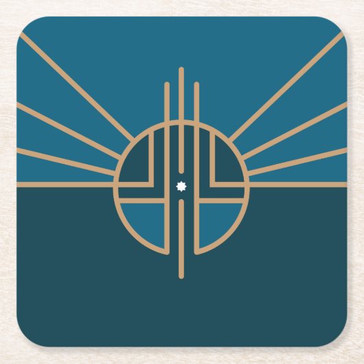 ネブラスカ・リンカーン国旗 スクエアペーパーコースター (正面)