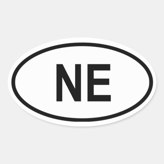 ネブラスカ「NE」 楕円形シール (正面)