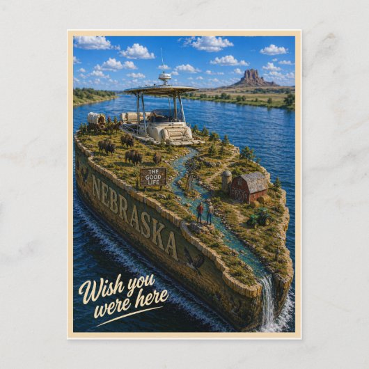 ネブラスカ | Wish You Were Here | ステートシリーズ ポストカード (正面)
