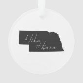 ネブラスカIはそれをここで示しますシルエットの黒を好みます オーナメント (裏面)