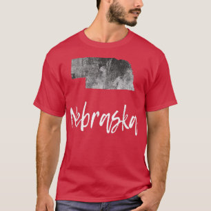 ネブラスカNEマップグランジヴィンテージグラフィックホーム州 Tシャツ