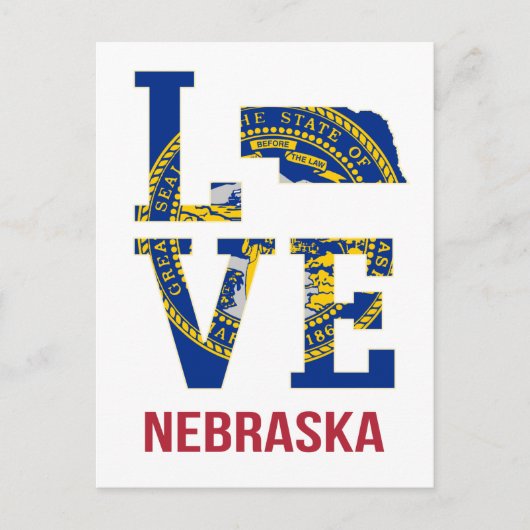 ネブラスカUSA州ラブ ポストカード (正面)