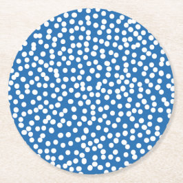 ネブラスブルーウィズホワイトスノードット紙コースター ラウンドペーパーコースター