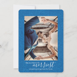 ネブラスブルーペイズリークリスマスカード シーズンカード