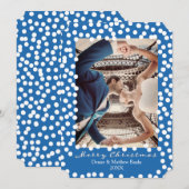 ネブラスブルー、クリスマスカード上の大きな雪の点 シーズンカード (正面/裏面)