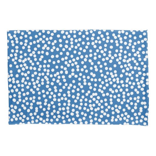 ネブラスブルー（白い雪の点）枕ケース 枕カバー (正面左)