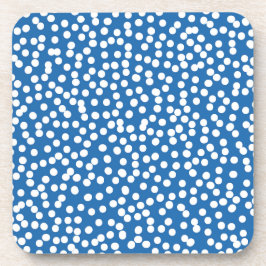ネブラス·ブルー（白い雪の点） コースター