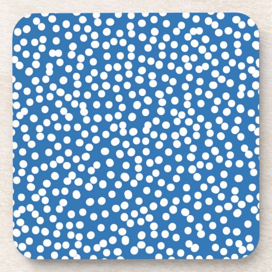 ネブラス·ブルー（白い雪の点） コースター (正面)