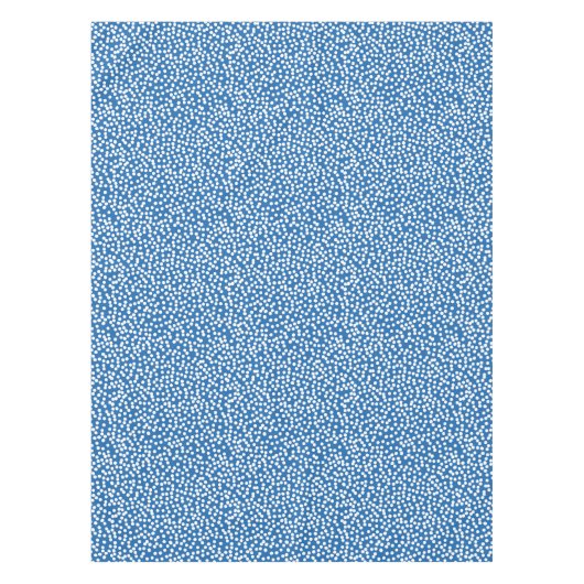 ネブラス·ブルー（白い雪の点）テーブルクロス テーブルクロス (正面)