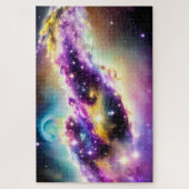 ネブラピンクと紫色の想像力の時間宇宙 ジグソーパズル (縦)