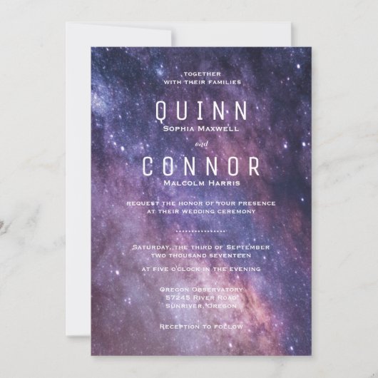 ネブラ宇宙コスモス結婚式招待状 招待状 (正面)