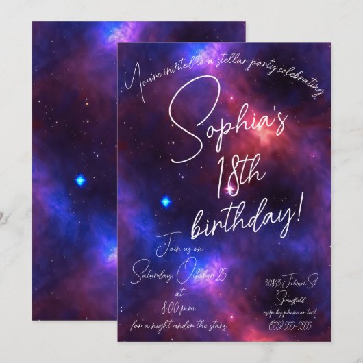 ネブラ誕生日 招待状 (正面/裏面)