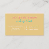 ネブラ金ゴールド大理石ヘアメイクアップタイポグラフィ 名刺 (裏面)