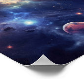 ネブ鮮やかラ銀河系アート – カラフルコズミック宇宙 ポスター (角)