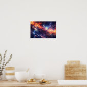 ネブ鮮やかラ銀河系アート – カラフルコズミック宇宙 ポスター (キッチン)