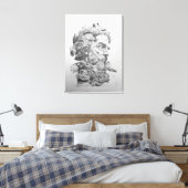 ネプチューンのバストスケッチ(Lambert-Sigisbert) キャンバスプリント (インサイチュ (寝室))