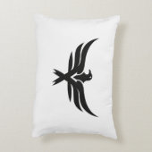 ネプチューンのマーク枕 – ミニマルなトライデントアイコン アクセントクッション (裏面(縦))