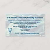 ネプチューンクールのトライデントロゴ防水石積み 名刺 (正面)