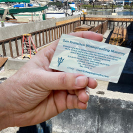 ネプチューンクールのトライデントロゴ防水石積み 名刺