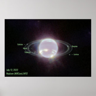 ネプチューンジェームズウェッブフォトNIRCamイメージグリーン文字 ポスター