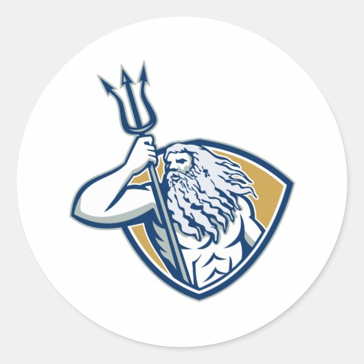 ネプチューンポセイドントリデントシールドレトロ ラウンドシール (正面)