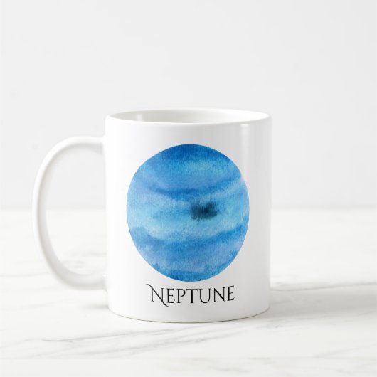 ネプチューン惑星の水彩画のマグ コーヒーマグカップ (左)
