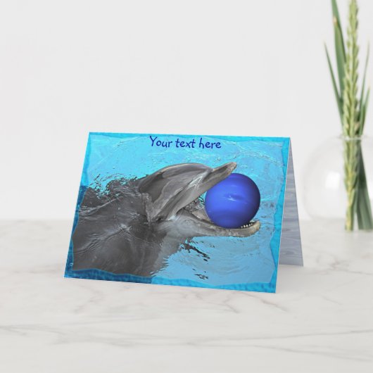 ネプチューン(カード)と遊んでいるイルカ カード (正面)