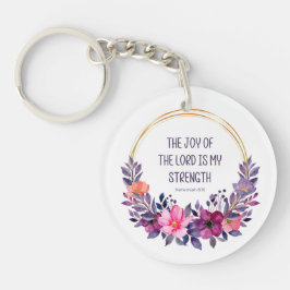ネヘミヤ8:10カラフルフローラ、主の喜び キーホルダー