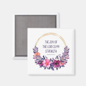 ネヘミヤ8:10カラフルフローラ、主の喜び マグネット (正面/裏面)