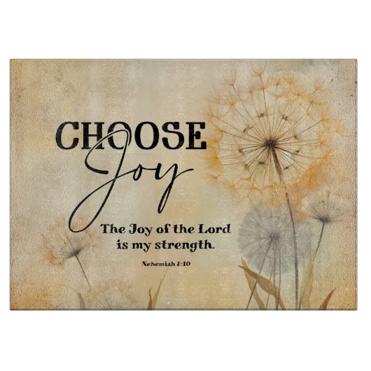 ネヘミヤ8:10主なる聖書聖句の花の喜び カッティングボード (正面)