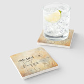 ネヘミヤ8:10主なる聖書聖句の花の喜び ストーンコースター (横)