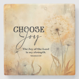 ネヘミヤ8:10主なる聖書聖句の花の喜び ストーンコースター