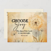 ネヘミヤ8:10主なる聖書聖句の花の喜び ポストカード (正面/裏面)