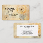 ネヘミヤ8:10主なる聖書聖句の花の喜び 名刺 (正面/裏面)