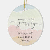 ネヘミヤ8:10主の喜びはあなたの力である セラミックオーナメント (左)