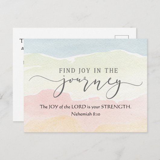 ネヘミヤ8:10主の喜びはあなたの力である ポストカード (正面/裏面)