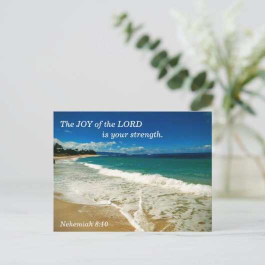 ネヘミヤ8:10主の喜びはあなたの力である ポストカード (スタンド正面)