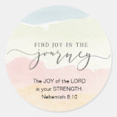 ネヘミヤ8:10主の喜びはあなたの力である ラウンドシール (正面)