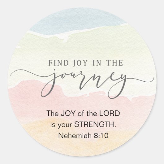 ネヘミヤ8:10主の喜びはあなたの力である ラウンドシール (正面)