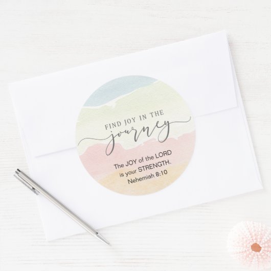 ネヘミヤ8:10主の喜びはあなたの力である ラウンドシール (封筒)