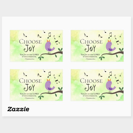 ネヘミヤ8:10主の喜びはあなたの力である 長方形シール (シート)