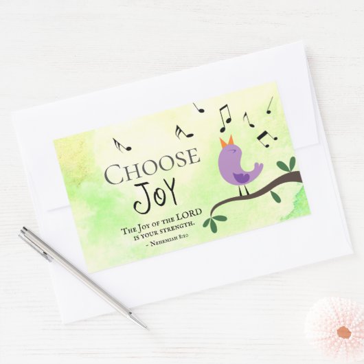 ネヘミヤ8:10主の喜びはあなたの力である 長方形シール (封筒)