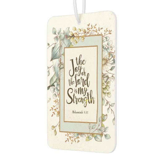 ネヘミヤ8:10主の喜びは私の力である カーエアーフレッシュナー (左)