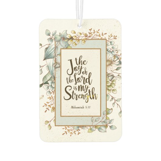 ネヘミヤ8:10主の喜びは私の力である カーエアーフレッシュナー (裏面)