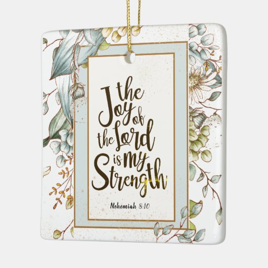 ネヘミヤ8:10主の喜びは私の力である セラミックオーナメント (左)